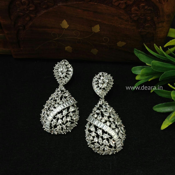 Tantalizing Tear Drop Crystal Long Earrings