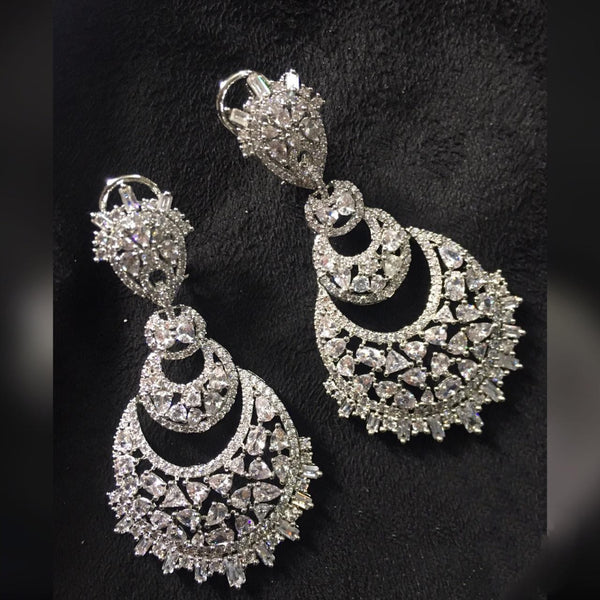 Gigantic Long Beautiful Cubic Zircon Chandbali Earrings