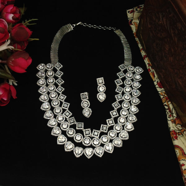 3 Stranded Clear Crystal Necklace Set