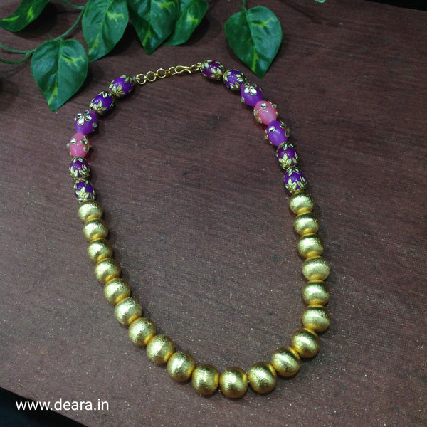 Glorious Golden and Enamel Beads Necklace