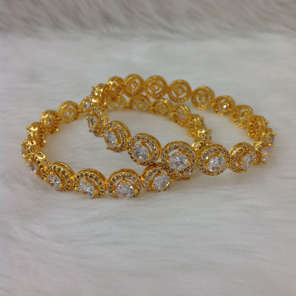Circular Bond of Golden Crystal Bangles