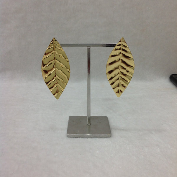 Golden Leaf Stud Earrings