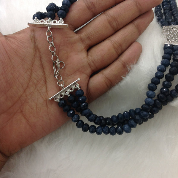 Navy Blue Cubic Zircon Necklace