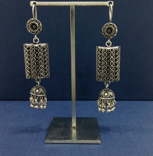 Vintage Silver Charm Long Earrings