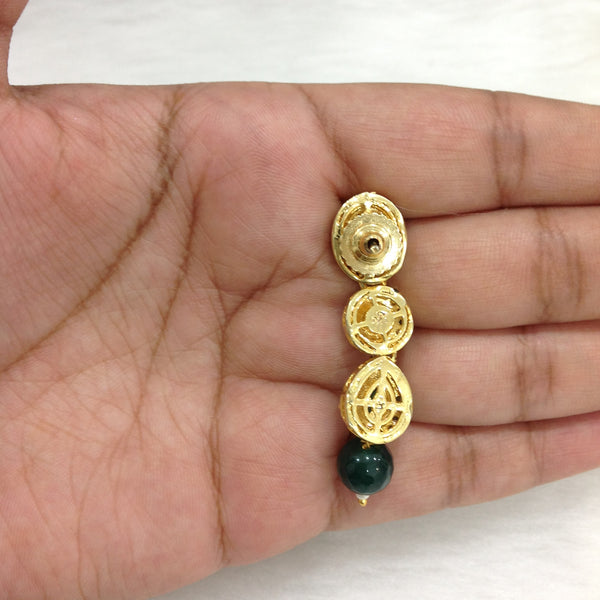Elegant Emerald Green Gemstones With Crystal Necklace Set