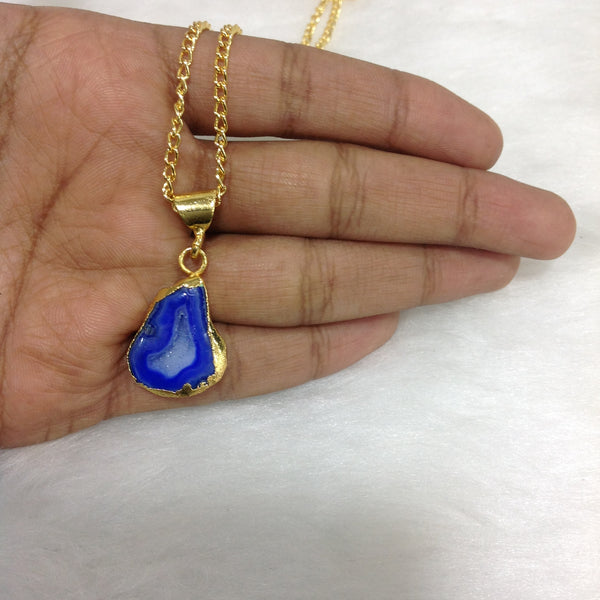 Bubbly Blue Druzy Pendant Necklace