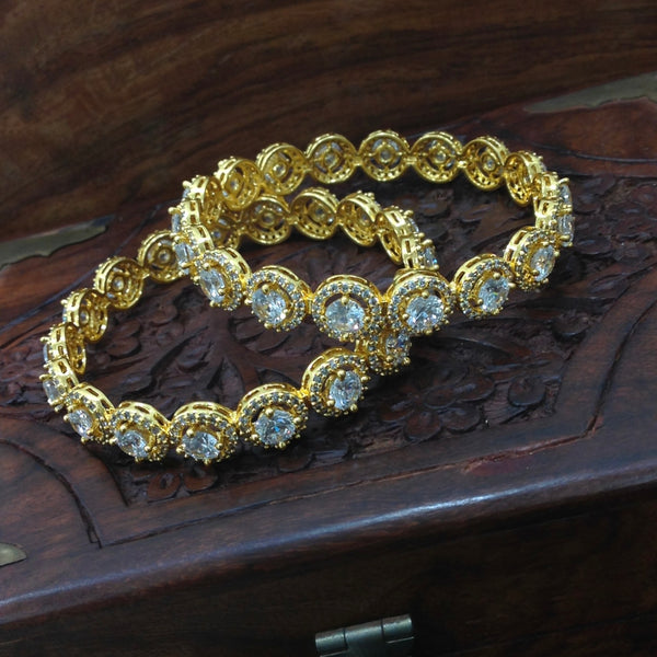 Circular Bond of Golden Crystal Bangles