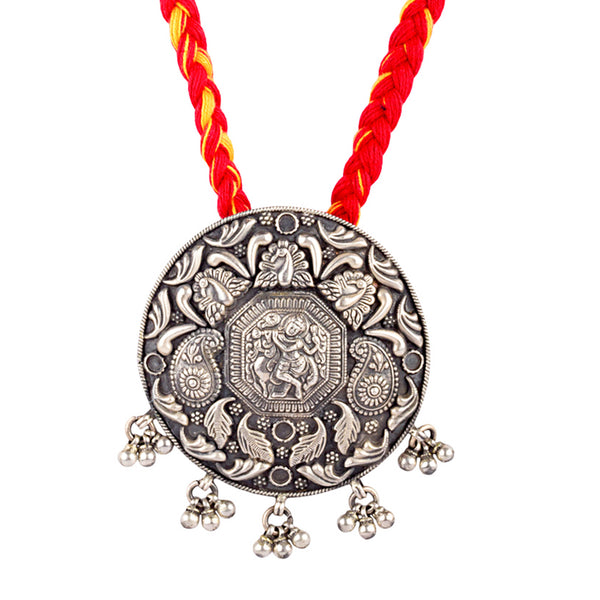 Divine Silver Krishna Temple Necklace