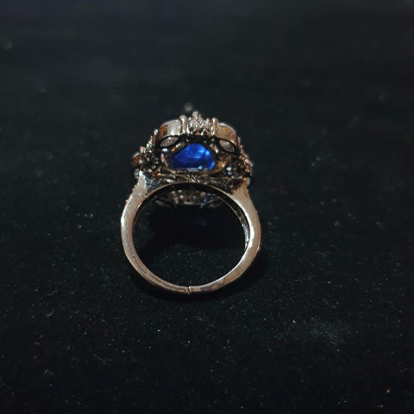 Sapphire Blue Zircon Rose Gold Ring