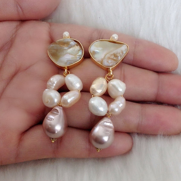 Lustrous Grape Purple Pearl Earrings