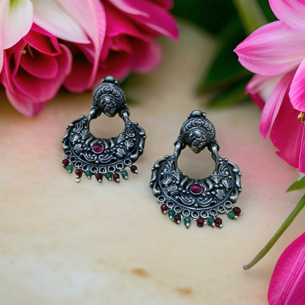 Silver Desire Chandbali Earrings