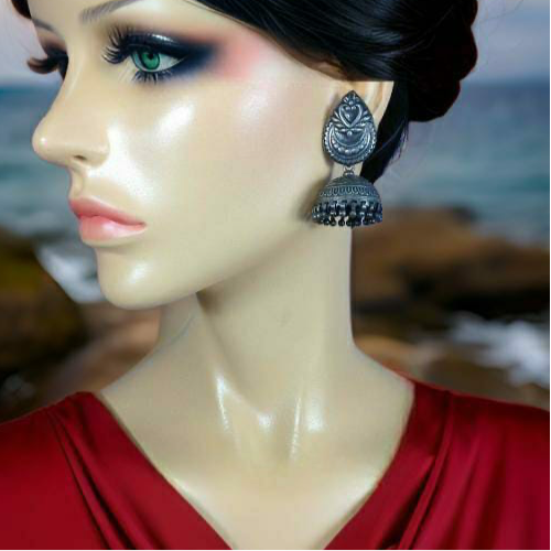Silver Siren Jhumka Earrings