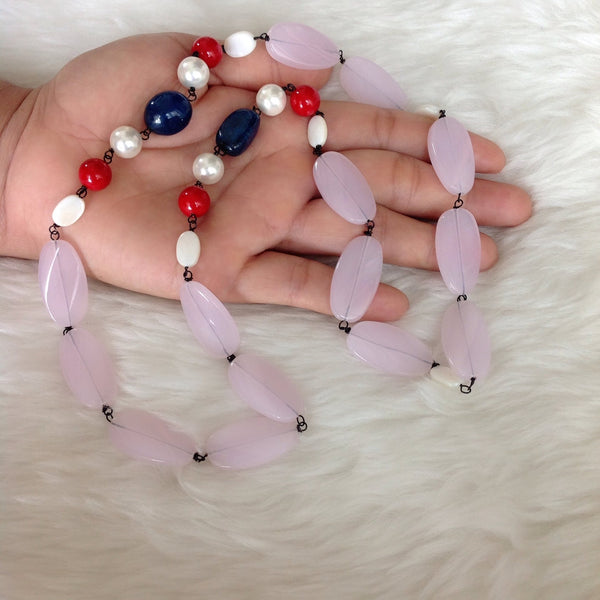 Classy Lavender Pink MOP Necklace