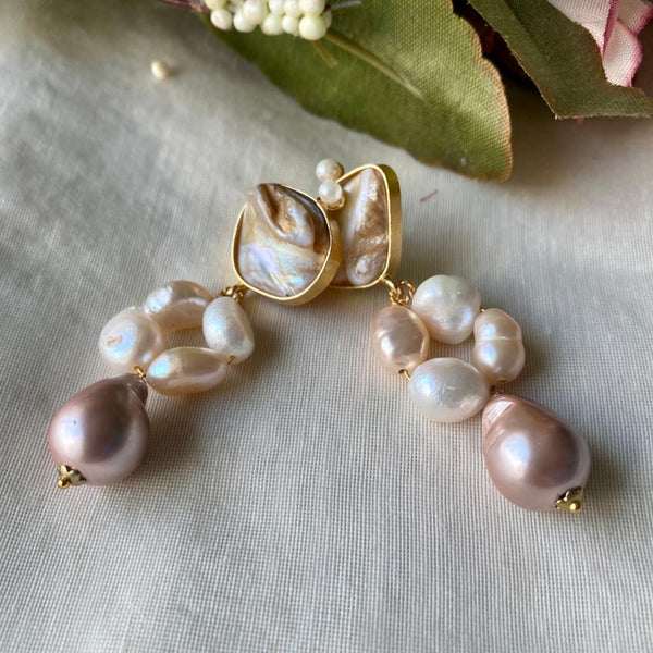 Lustrous Grape Purple Pearl Earrings