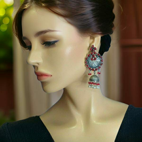 Versatile Long Silver Jhumka Long Earrings