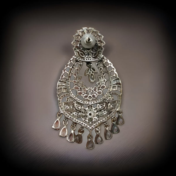 Stunning CZ Floral Chandbali Earrings