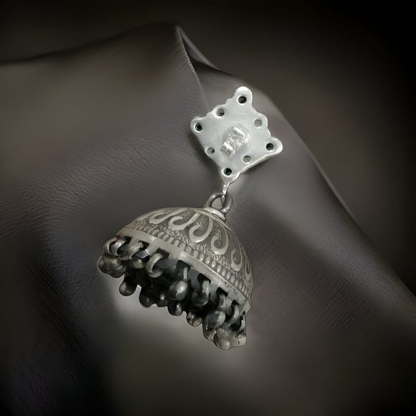 Silver Sparkle Fiesta Jhumka Earrings