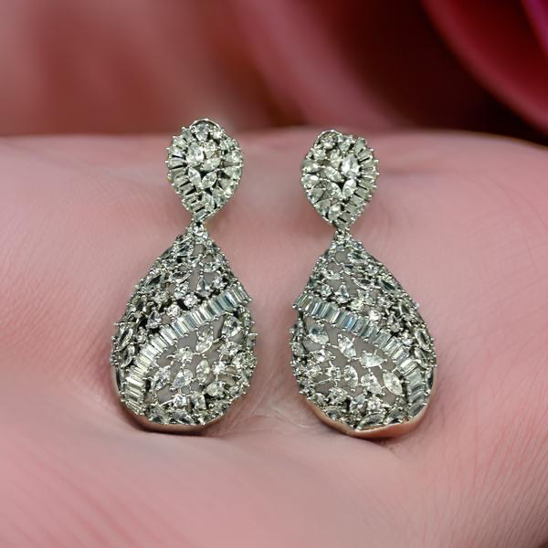 Tantalizing Tear Drop Crystal Long Earrings