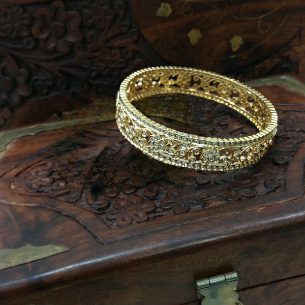 Golden and Cubic Zirconia Single Bangle