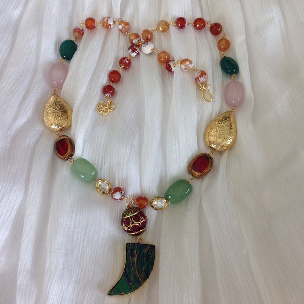 Allurement of Multicolour Gemstone Necklace