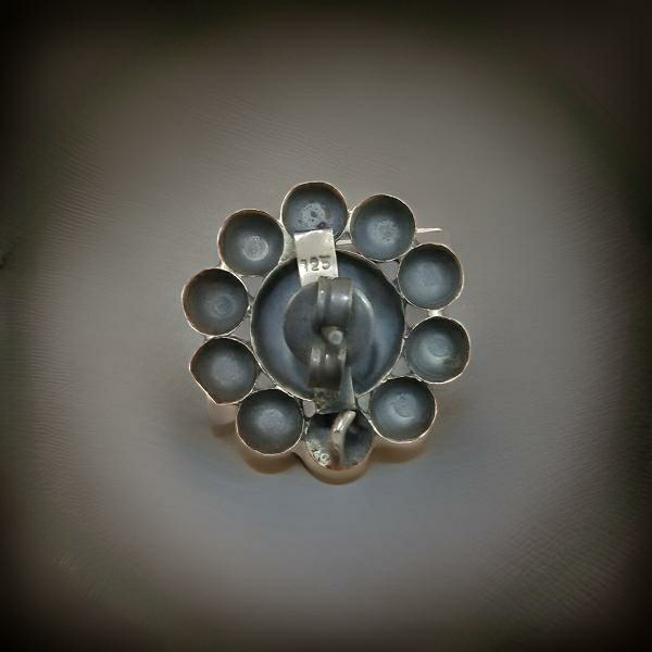 Flower Design Silver Stud Earrings