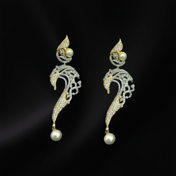 Serpent Charm Two-Toned Long Earrings