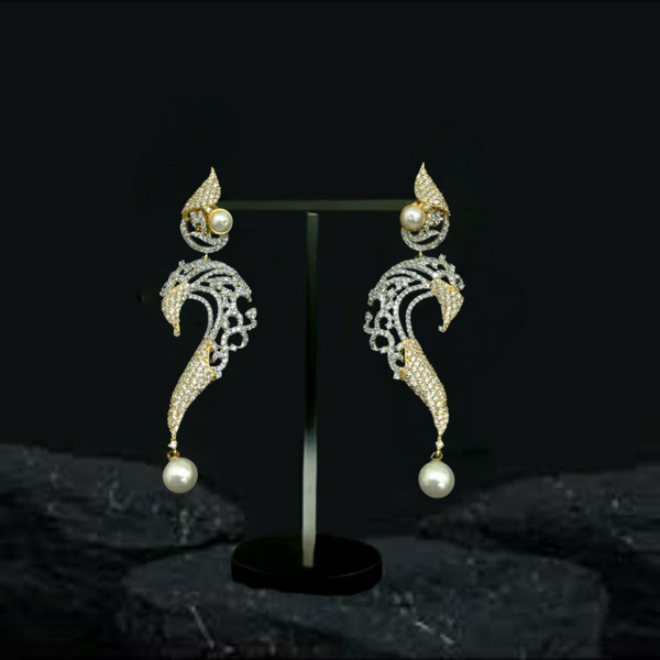 Serpent Charm Two-Toned Long Earrings