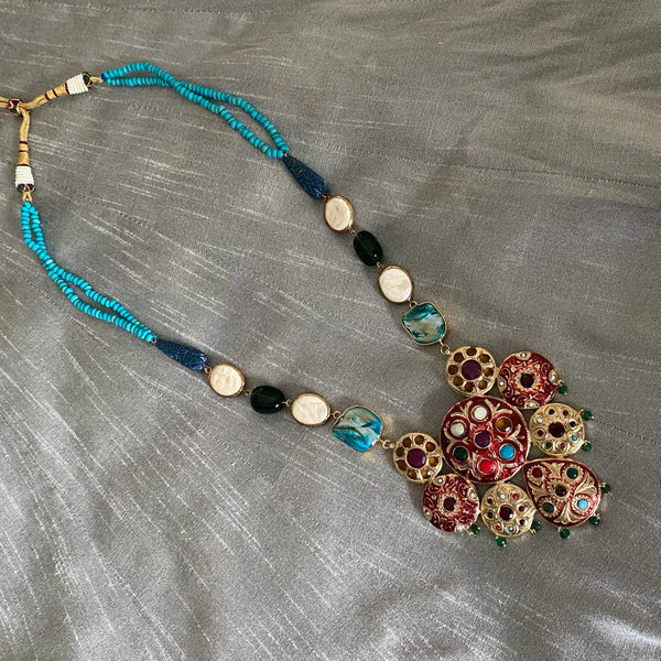 Majestic Shades of Blue Gemstone Pendant Necklace