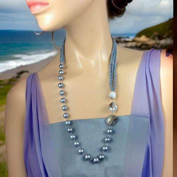 Groovy Grey Mother of Pearls Necklace