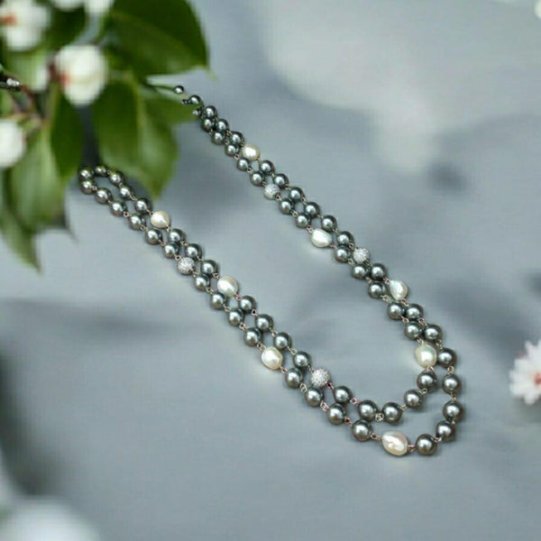 Luminous Harmony: Dual-Strand Pearl Necklace