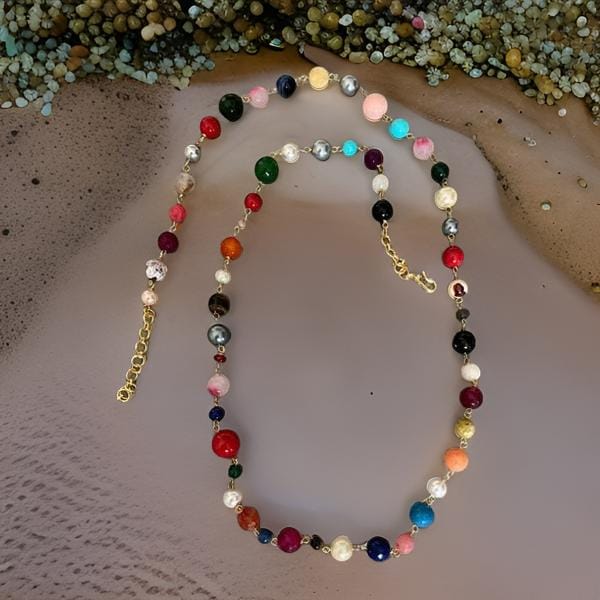 Revelry Gala of Multicolour Gemstone Necklace