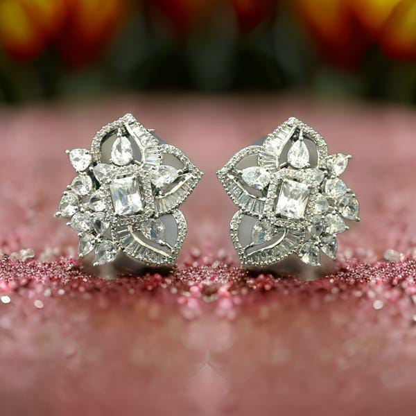 Spherical Floret With Crystal Stud Earrings
