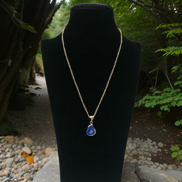 Bubbly Blue Druzy Pendant Necklace