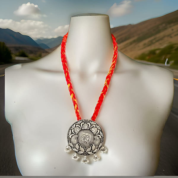 Divine Silver Krishna Temple Necklace