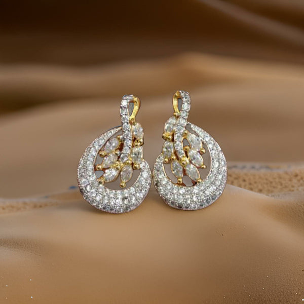 Charming Citrine with Crescent Zircon Pendant Necklace Set