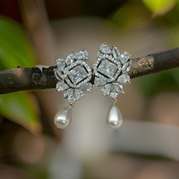 Porcelain White Cubic Zirconia Earring