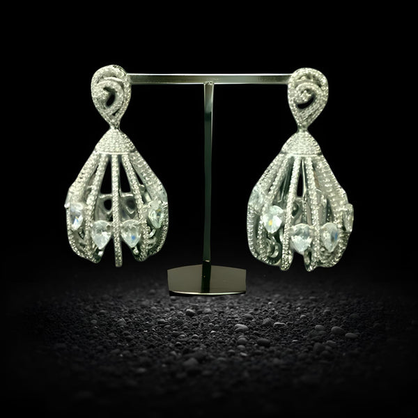 Sparkly dangly cage Long Earrings