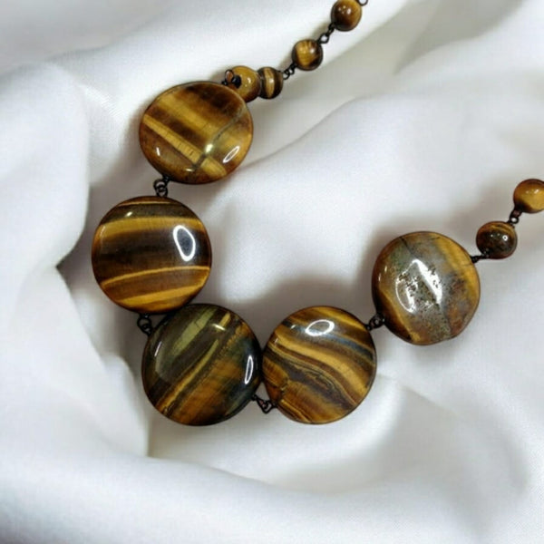 Tantalizing Tiger Beads Statement Necklace