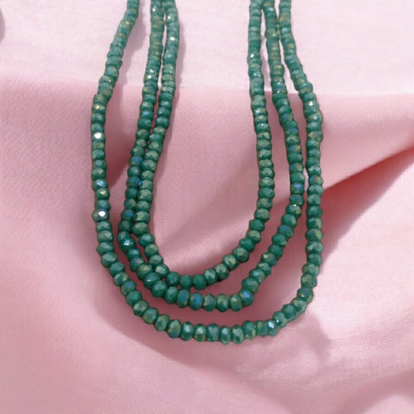 Delightful Candy Red and Aquamarine Green Necklace