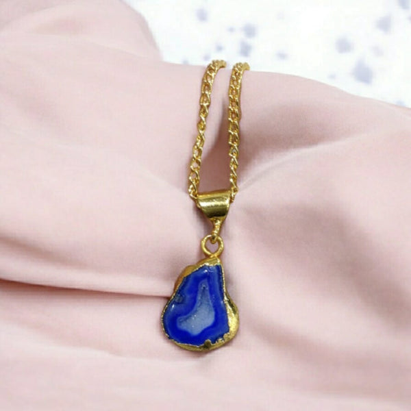 Bubbly Blue Druzy Pendant Necklace