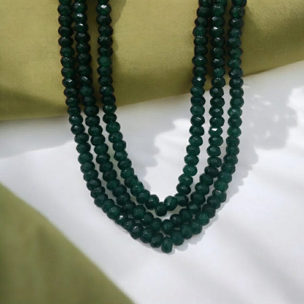 Majestic Emerald Green 3 Stranded Necklace