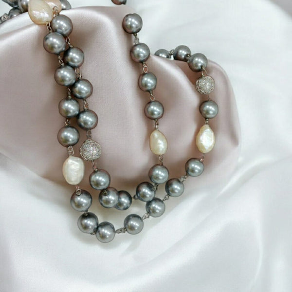 Luminous Harmony: Dual-Strand Pearl Necklace