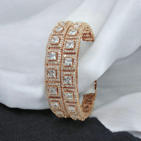 Delicious Squares of Rose Gold & Crystal Bangles