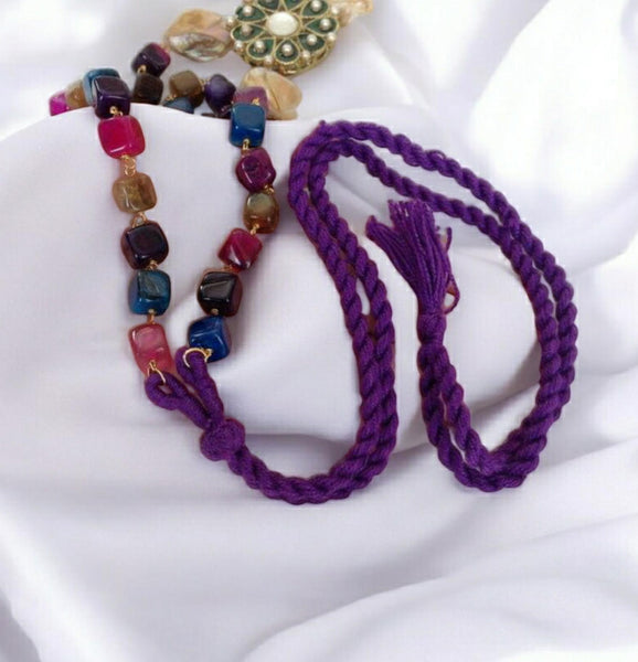 Affluence of Multicolor Stones with MOP Necklace Set