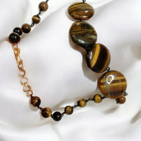 Tantalizing Tiger Beads Statement Necklace