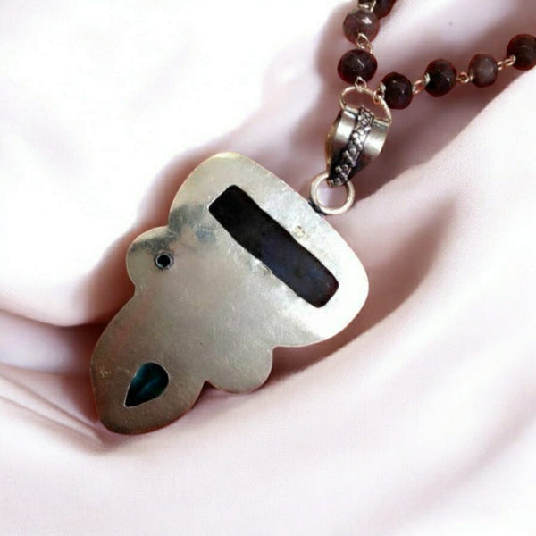 Droplets of Azure Blue  and Grey Stone Necklace