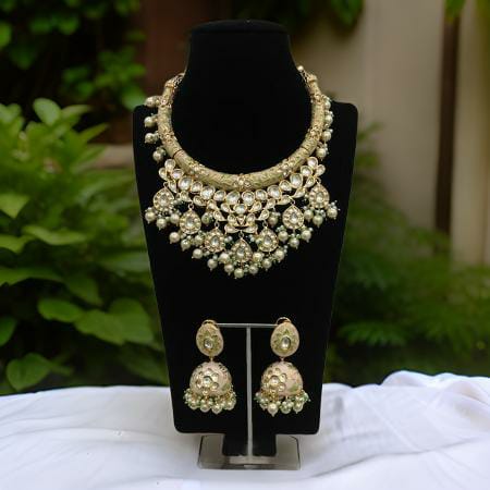 Marvellous Beautiful Meenakari With Kundan Choker Necklace Set