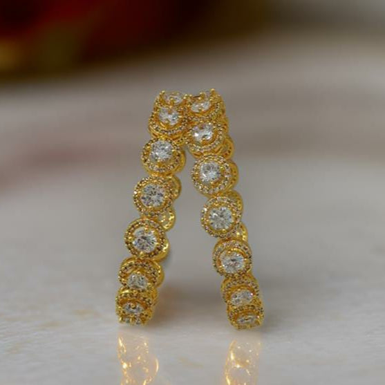 Circular Bond of Golden Crystal Bangles