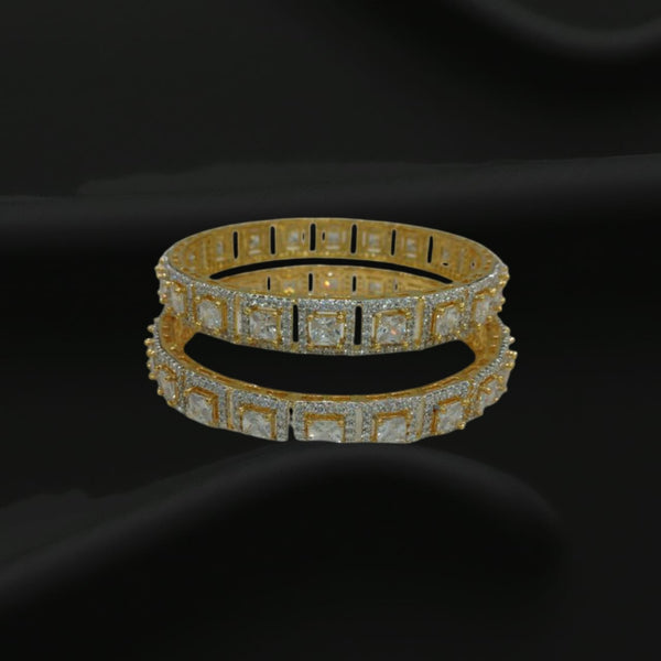 Crystalline Bond Of Golden Square And Crystal Bangles