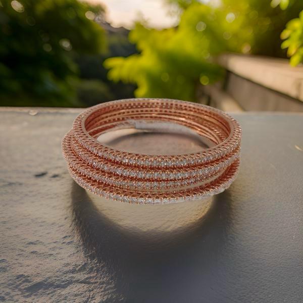 Exquisite Rose Gold & Crystal Bangles